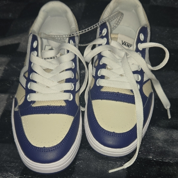 Vans Other - NEW W/TAGS. Vans Blue and Cream Sneakers Classic Low-Top Design BIG KIDS